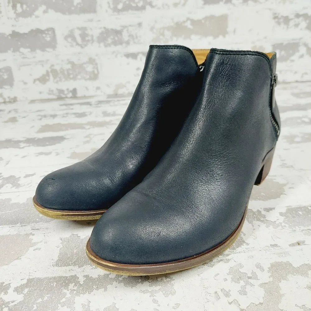 Licky Brand Black Leather Ankle Boots - Side Zip 8